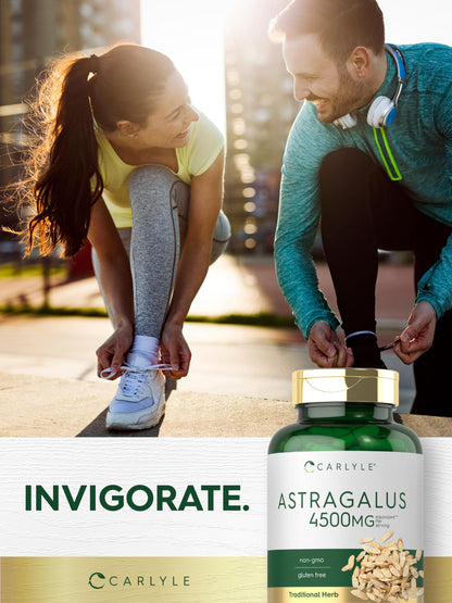 Close up view of Carlyle Astragalus supplement features indicating traditional Chinese herb origin