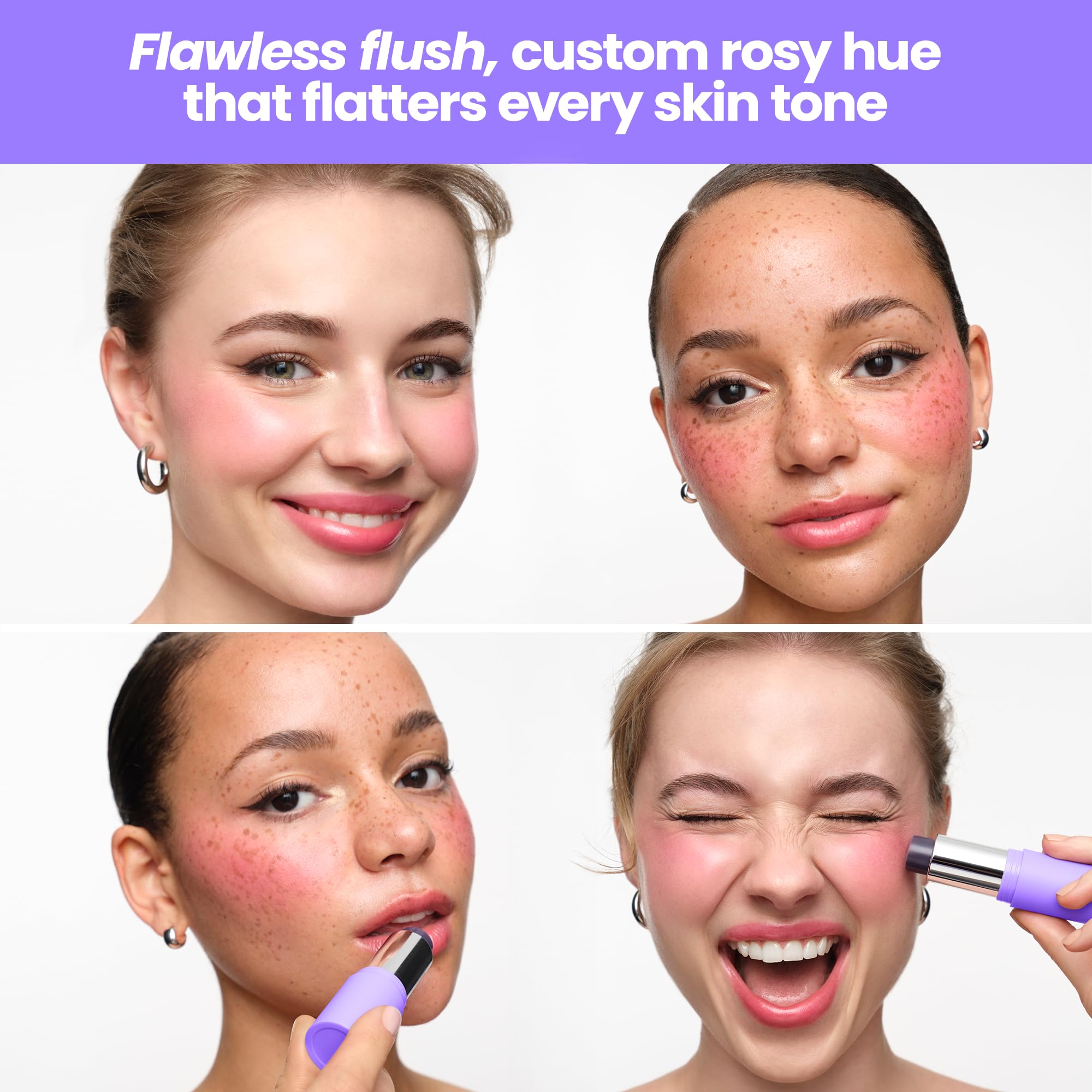 Wonderskin pHlush stick showing the unique greyish color before skin application.