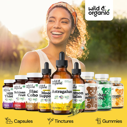 Premium organic astragalus root adaptogen tincture for respiratory health