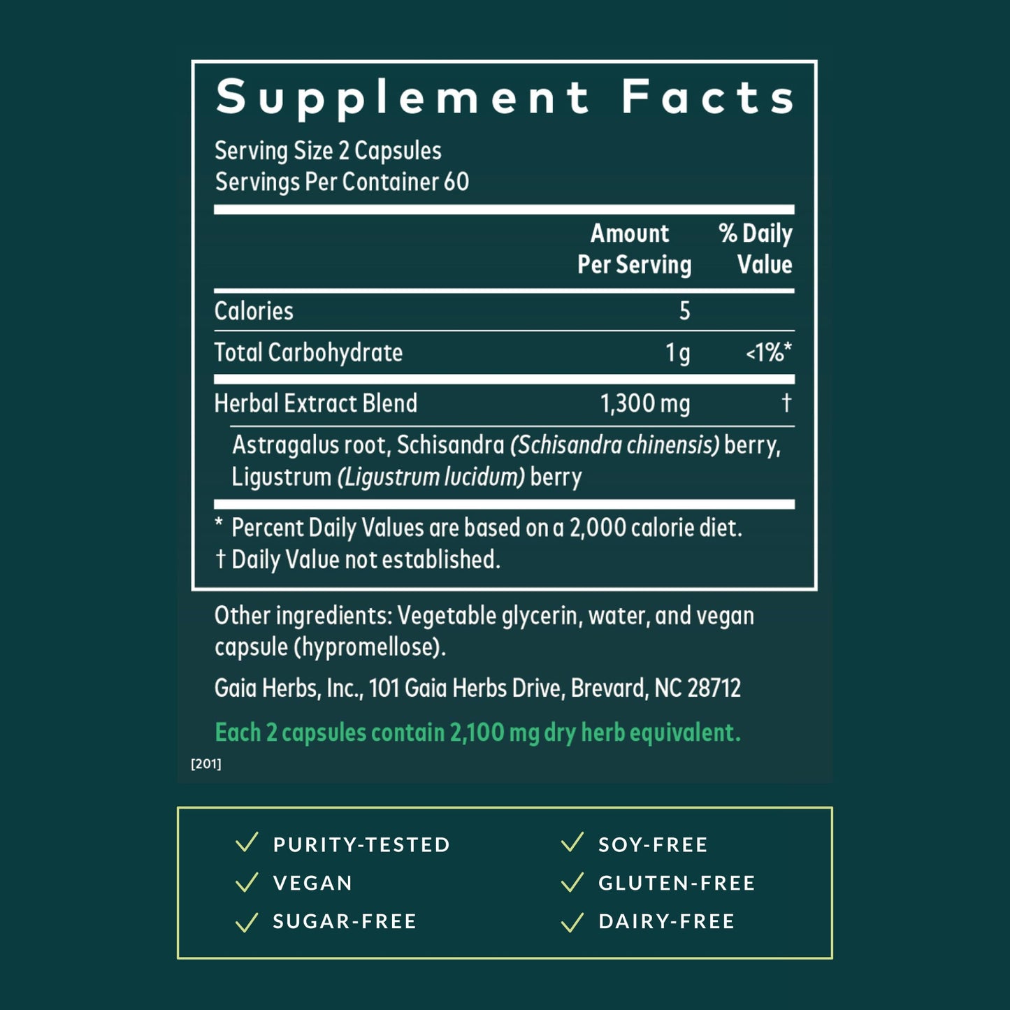 Vegan liquid phyto capsules of Gaia Herbs Astragalus Supreme showing the dark concentrated herbal extract