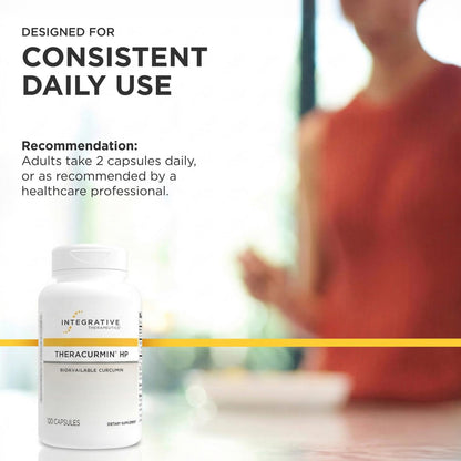 Integrative Therapeutics Theracurmin HP packaging showing dosage instructions