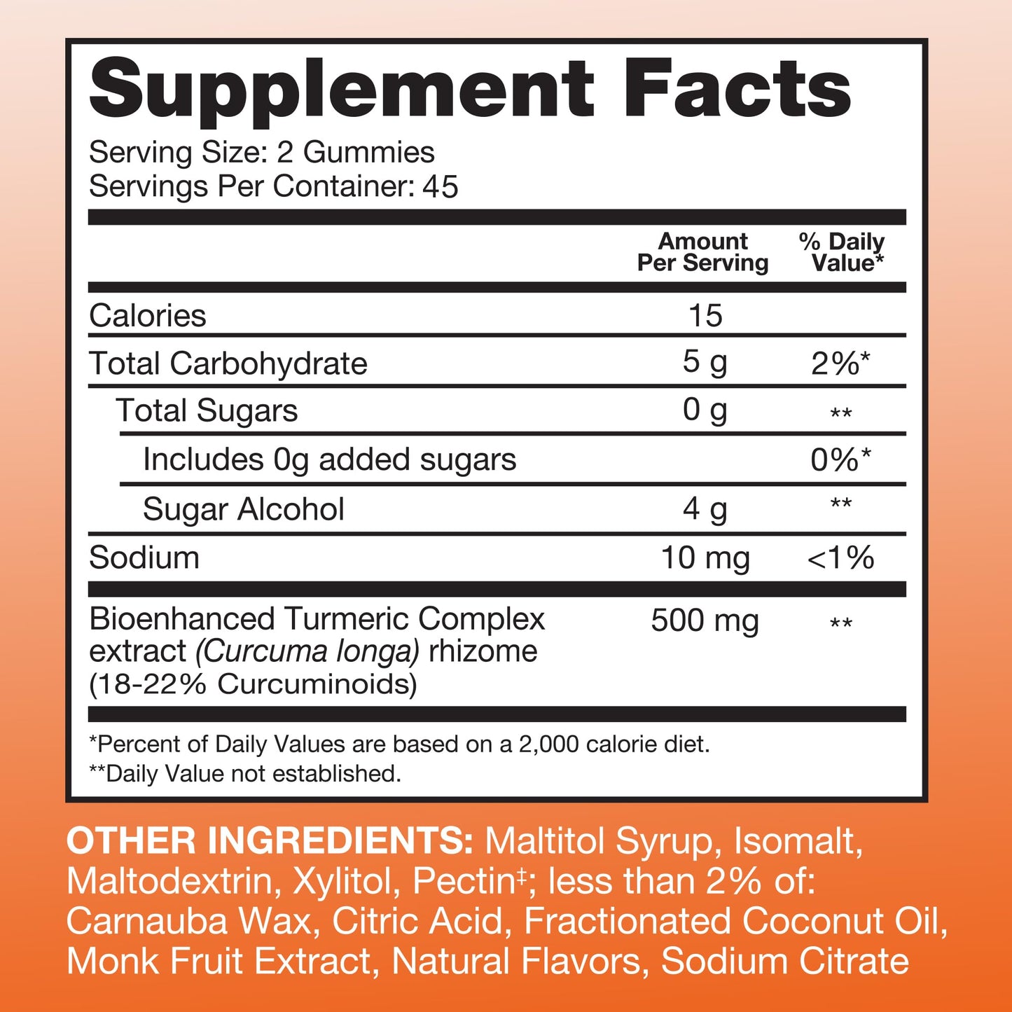 Qunol turmeric gummies texture and tangerine color