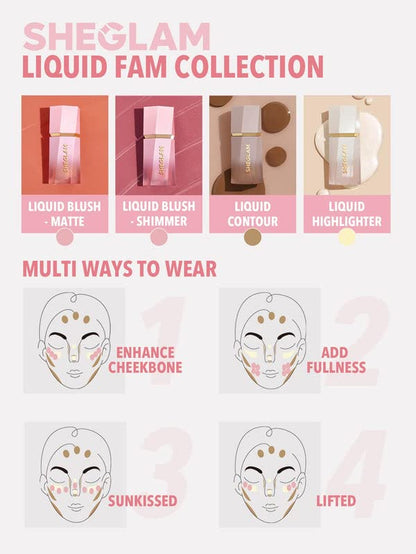 SHEGLAM natural matte finish pink cheek color product texture