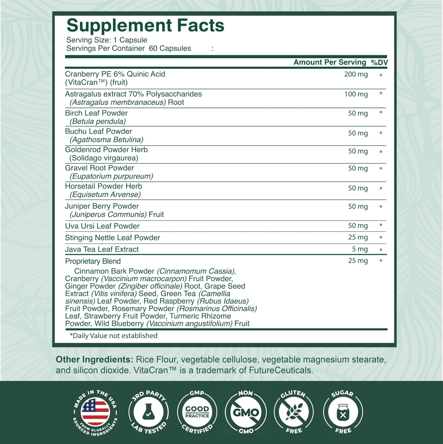 PurePremium USA imported kidney detox capsules label instructions