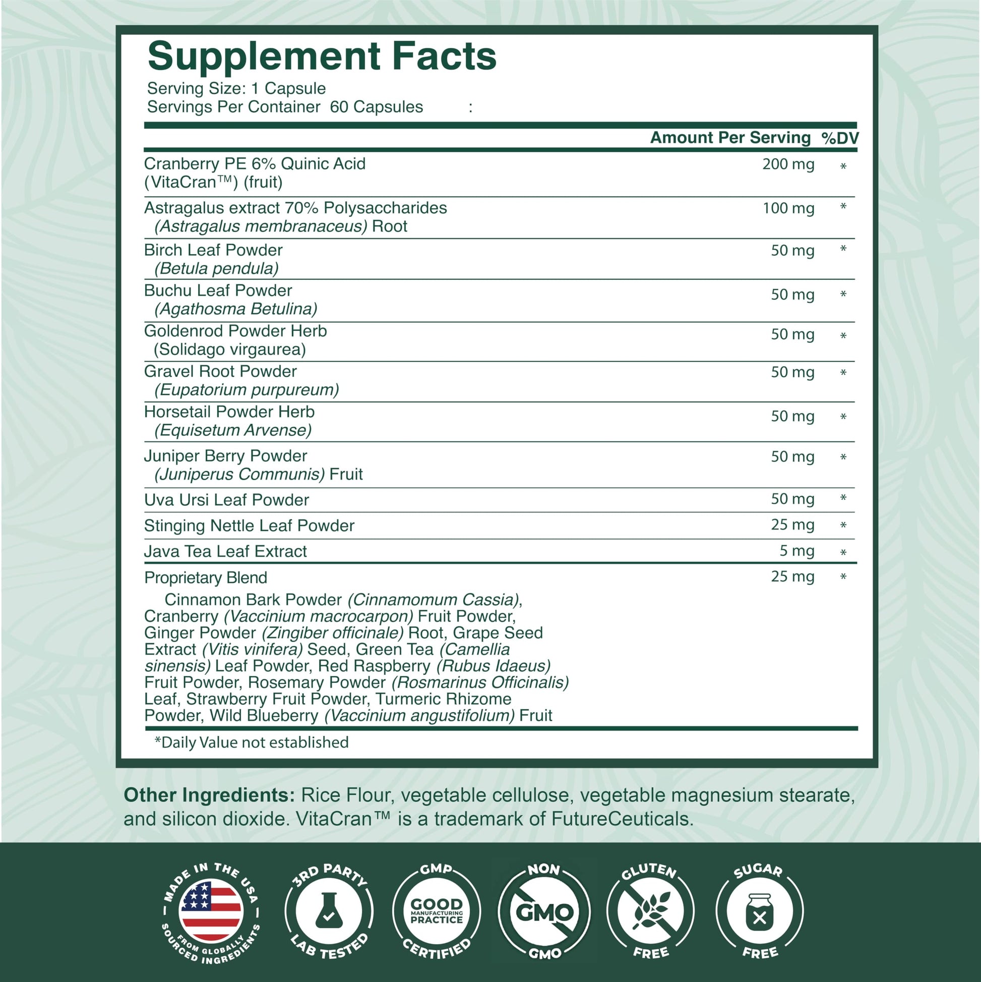 PurePremium USA imported kidney detox capsules label instructions