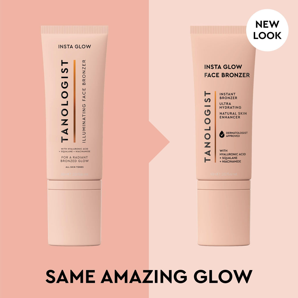 Tanologist illuminating liquid cream bronzer squeeze tube close up