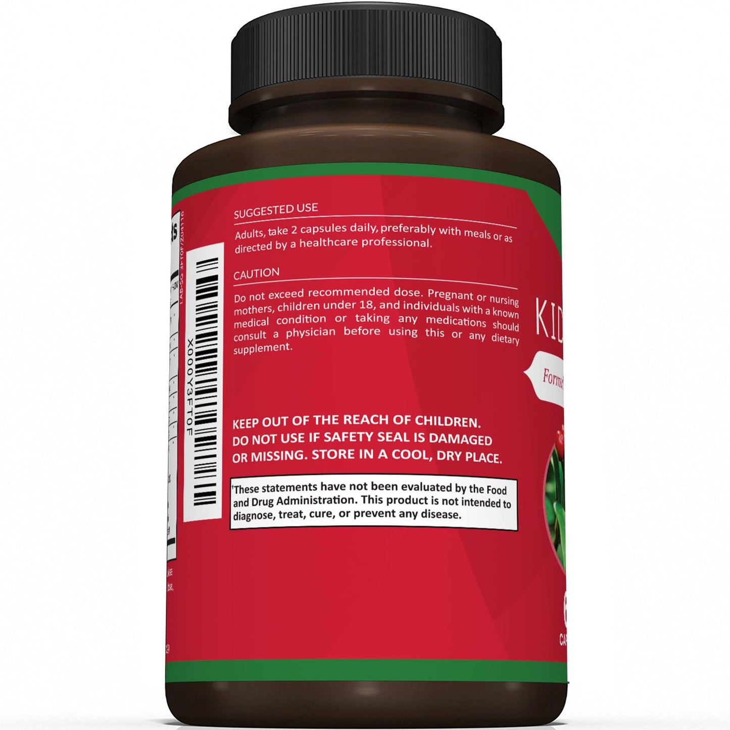Sunergetic Premium Kidney Support supplement bottle highlighting sixty vegetarian capsules for easy daily intake