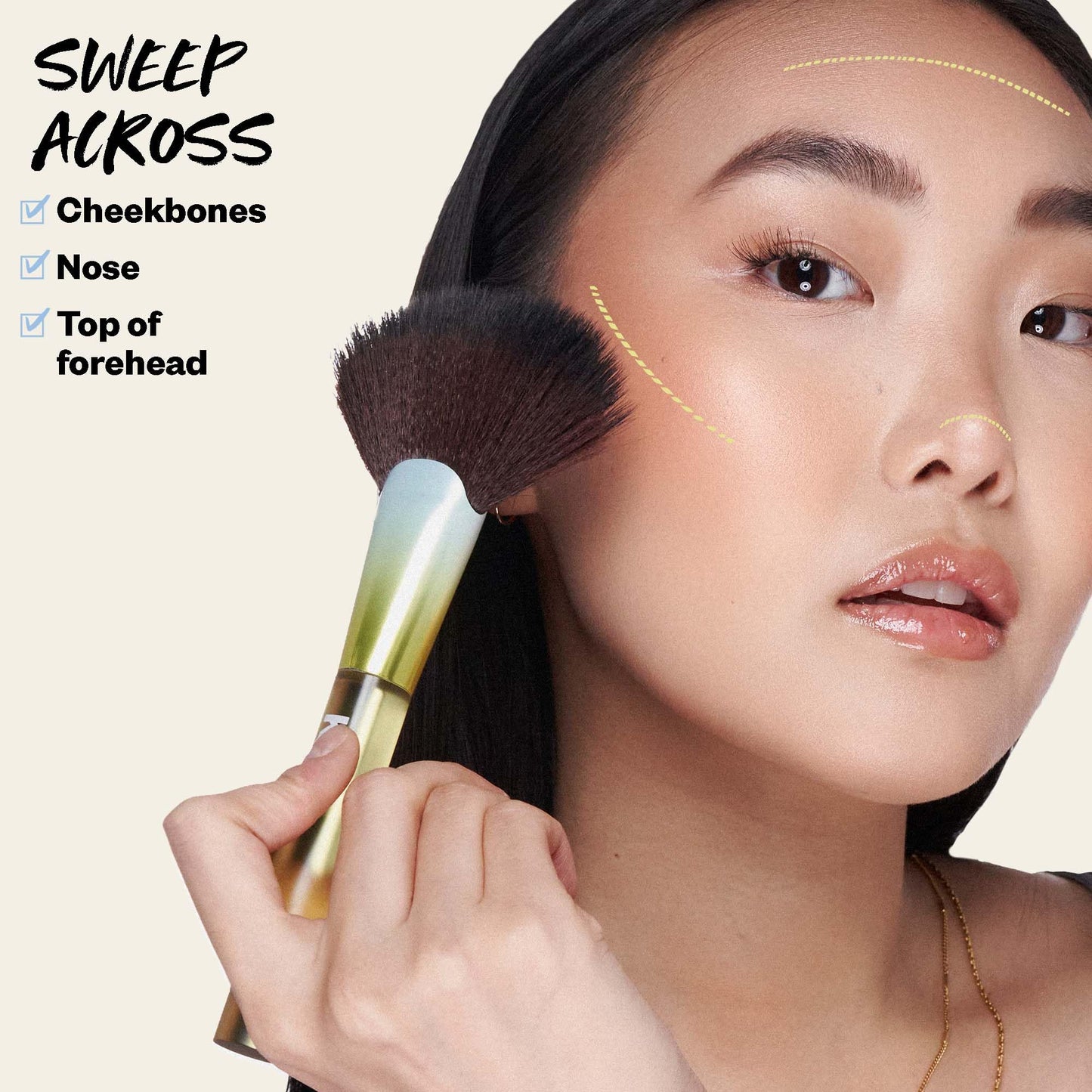Hydrating vegan baked bronzer infused with meadowfoam seed oil close up texture