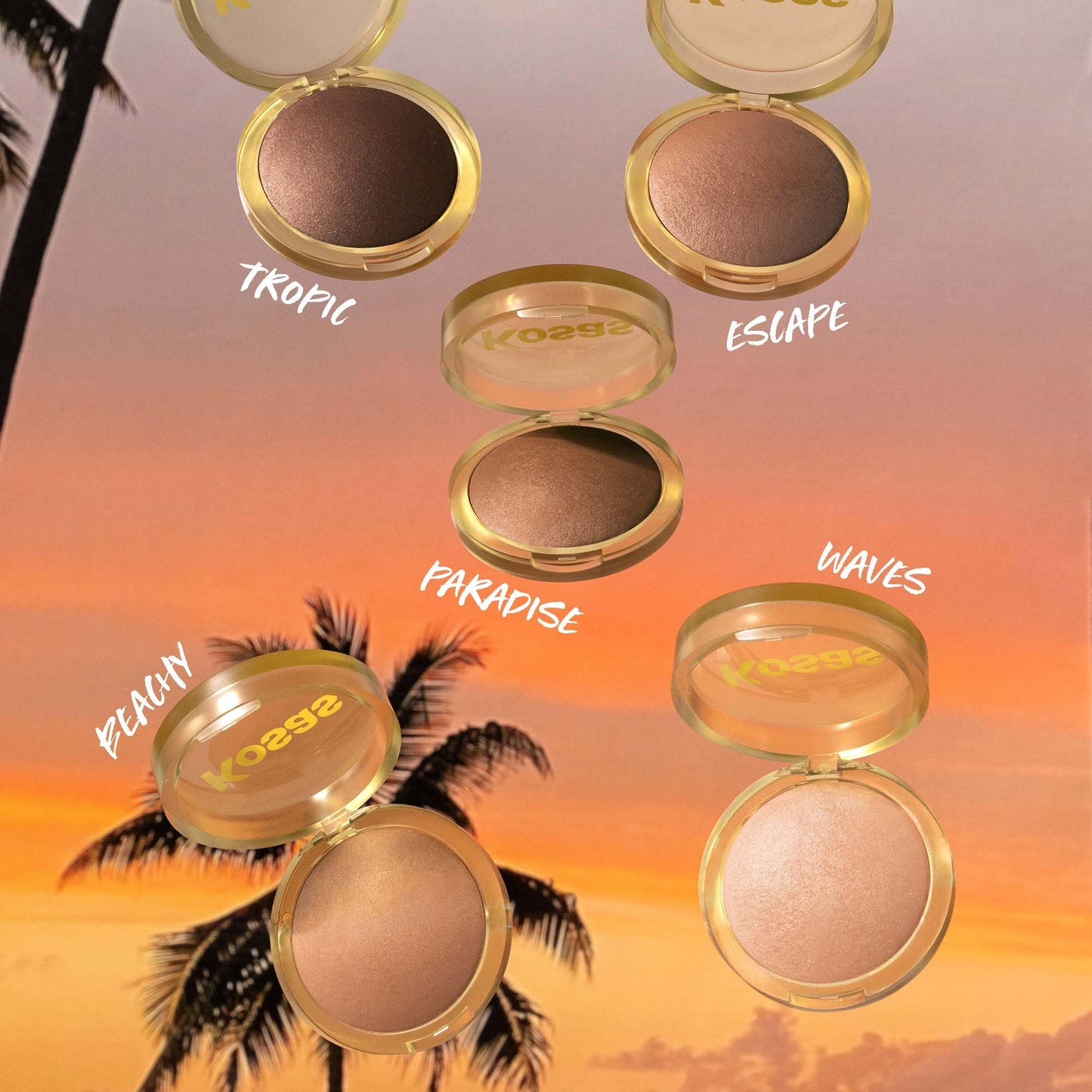 Kosas non-comedogenic hypoallergenic face contour powder top view with transparent lid