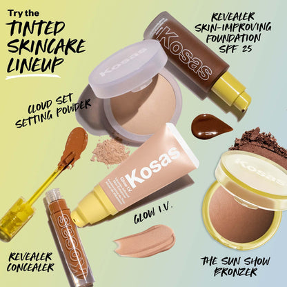 Clean beauty creamy baked mousse face bronzer swatches on skin lifestyle view