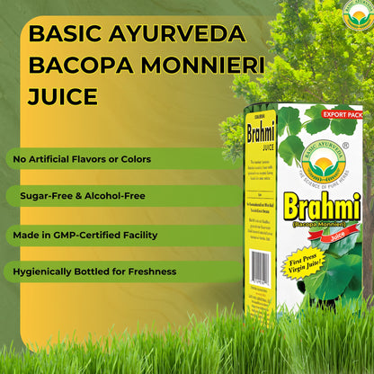 Bacopa Monnieri memory support juice liquid nutritional information side panel