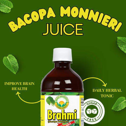 Pure Brahmi herbal juice liquid supplement for daily mental clarity