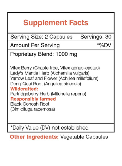 Secrets of the Tribe Vitex and Black Cohosh blend capsules for women health wellness