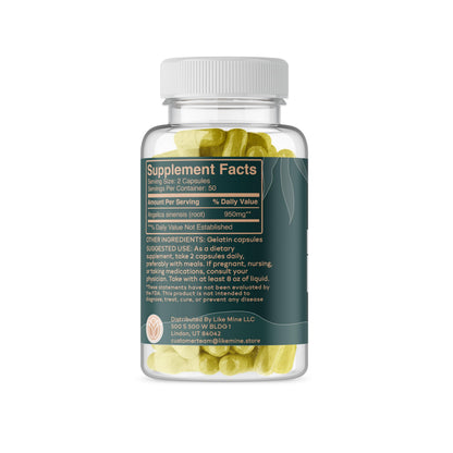 Like Mine Dong Quai herbal supplement bottle showcasing ingredient facts