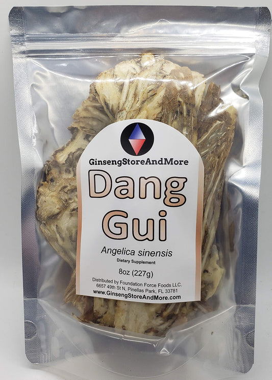 Sliced dried Angelica sinensis roots showing the natural yellowish-brown color and pliable texture.