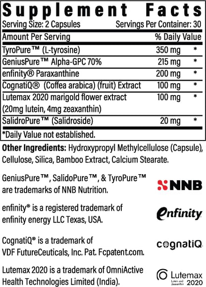 Advanced Bionutritionals BrainAMP dietary supplement bottle demonstrating USA imported authentic packaging for cognitive health.