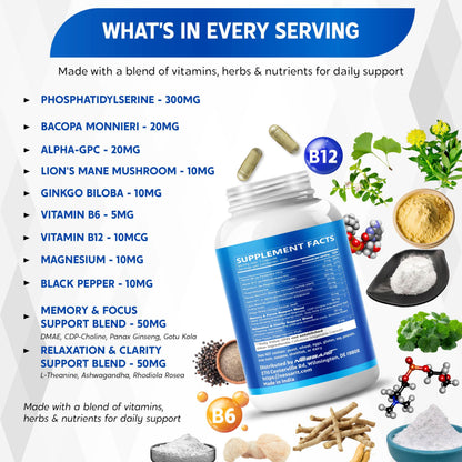 Authentic USA imported NESSARIT cognitive complex packaging highlighting the five times enhanced absorption factor emblem