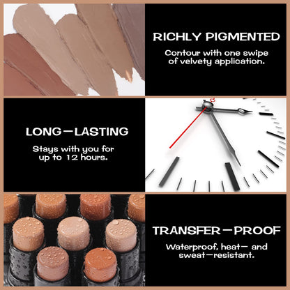 Focallure long lasting cream contour stick showing the buildable matte pigment swatch.