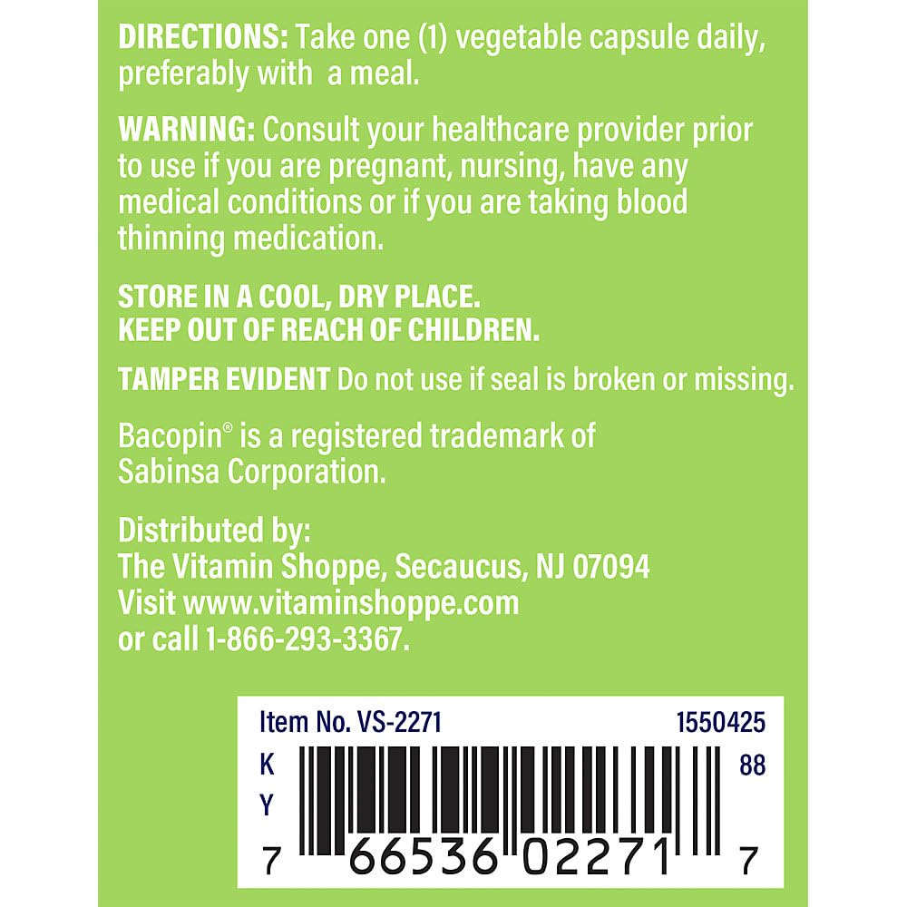 Authentic USA imported premium cognitive support Bacopin extract supplement