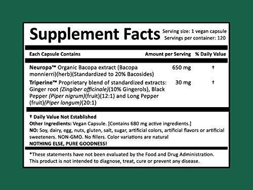 Harmony Nutraceuticals Neuropa Bacopa Supreme neuro cognitive support formula label