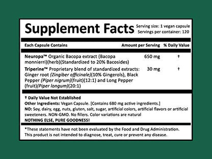 Harmony Nutraceuticals Neuropa Bacopa Supreme neuro cognitive support formula label