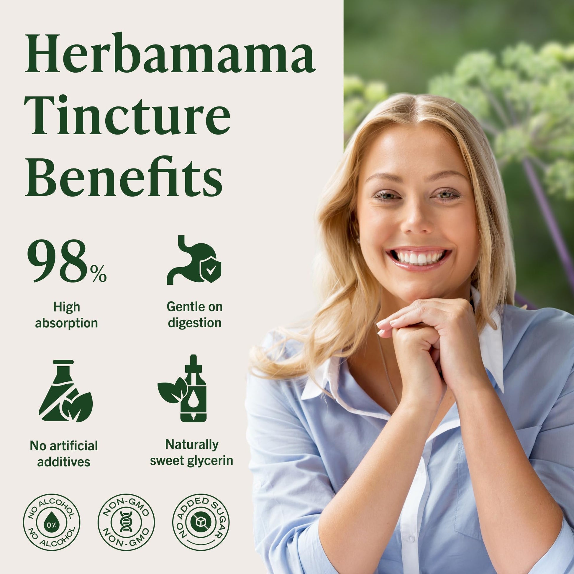 HERBAMAMA vegan alcohol free Dong Quai root extract health supplement