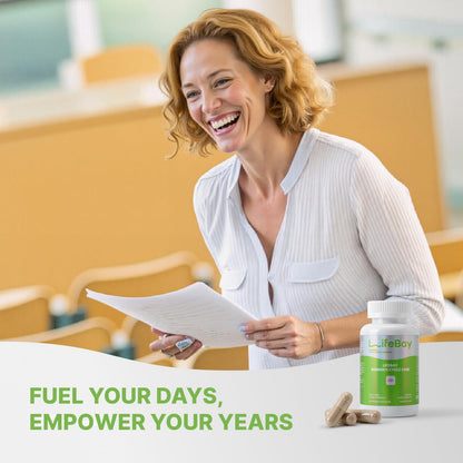 LifeBay plant based period relief product lifestyle layout