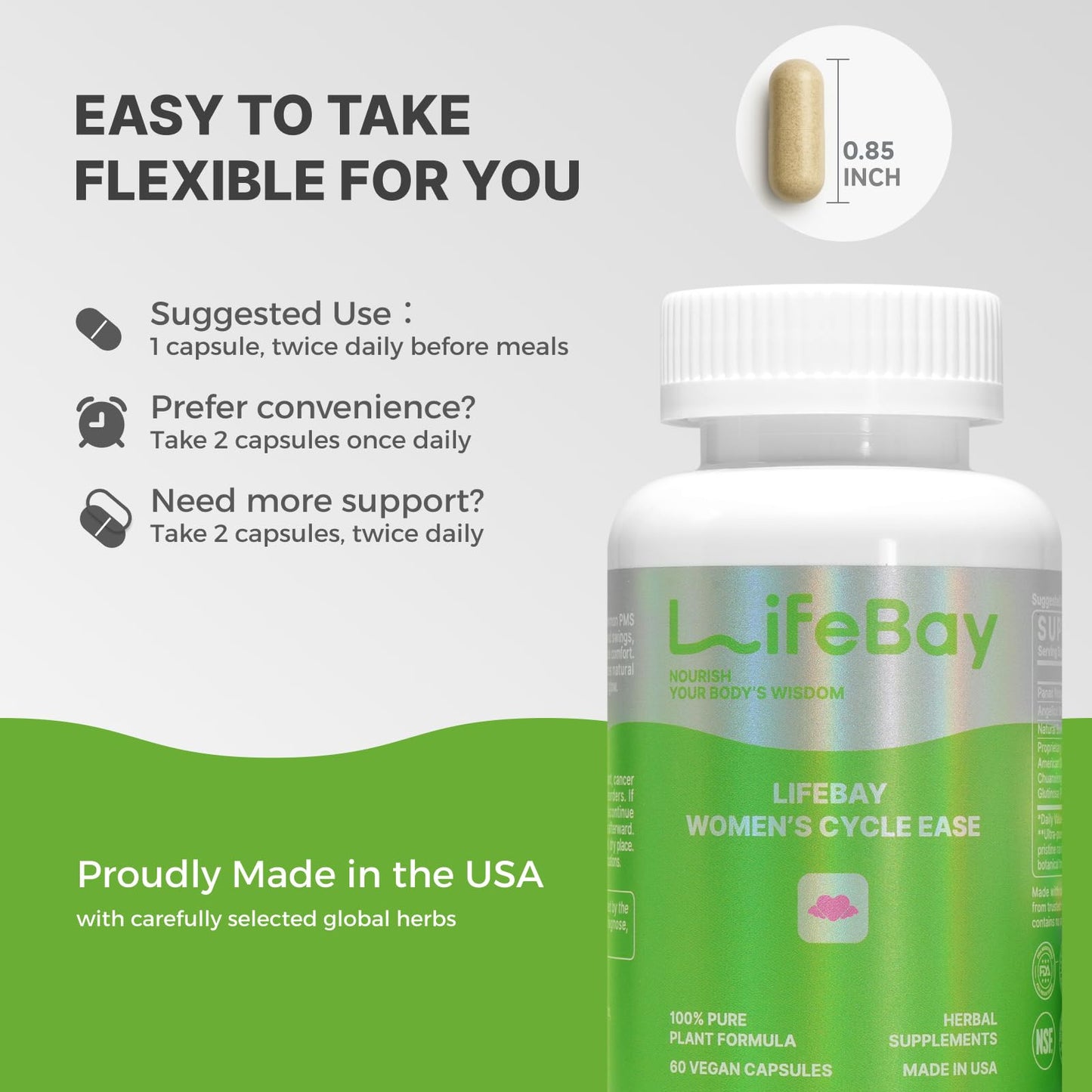 LifeBay traditional Chinese herbal wisdom dietary supplement directions panel