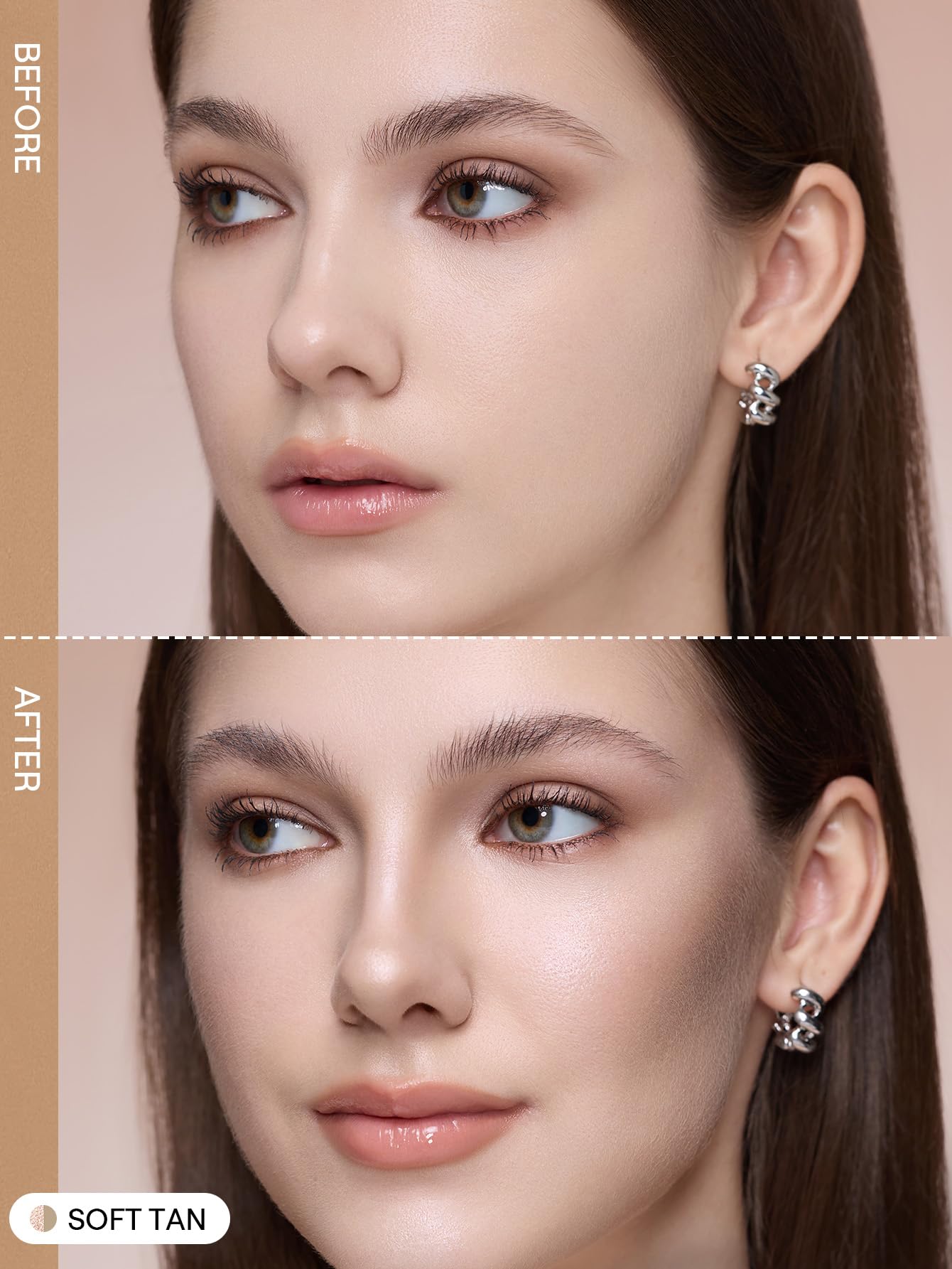 SHEGLAM waterproof contour stick in Soft Tan applied as a swatch on medium skin