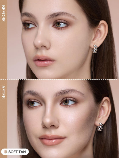 SHEGLAM waterproof contour stick in Soft Tan applied as a swatch on medium skin