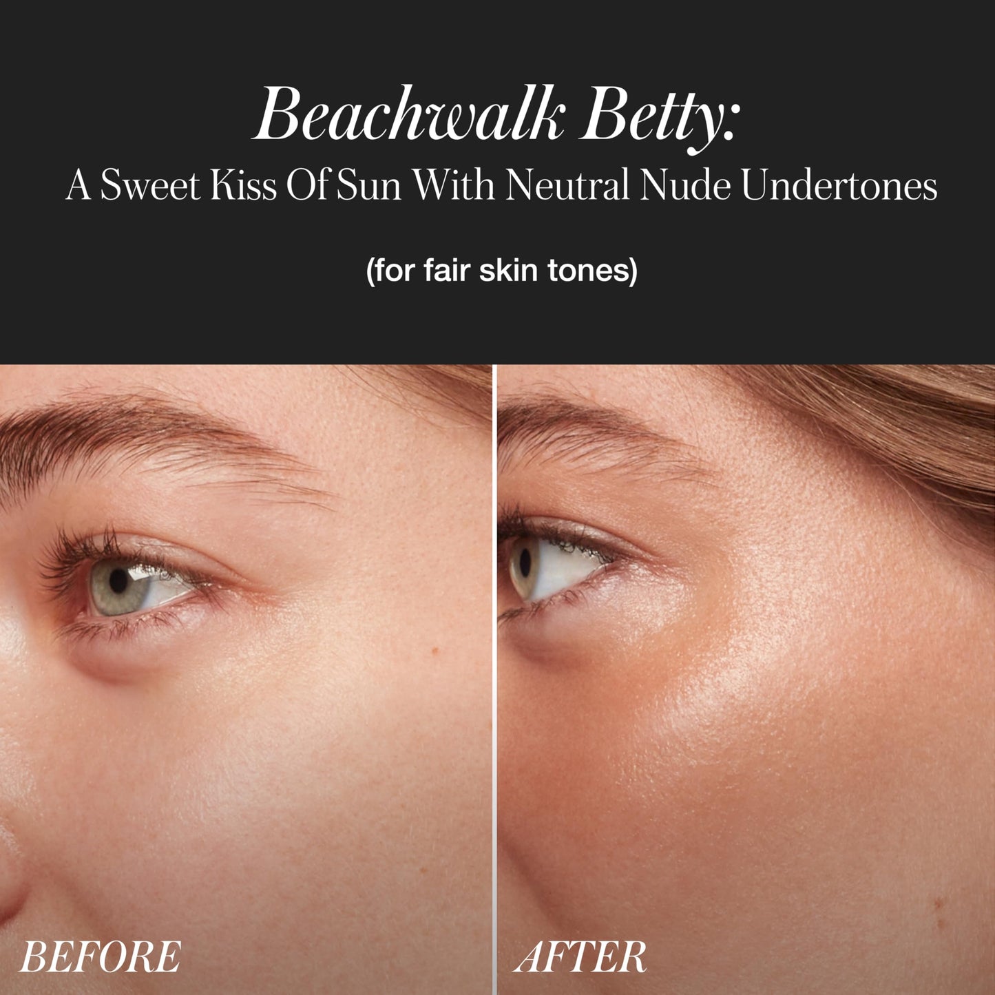 RMS Beauty hybrid cream bronzer and highlighter in shade Beachwalk Betty packaging close up.