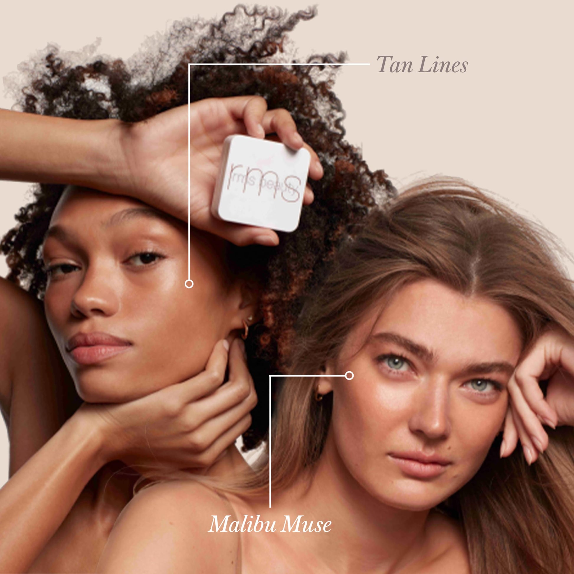 RMS Beauty clean beauty luxury bronzer compact closed view showing elegant branding.