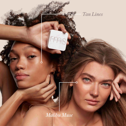 RMS Beauty clean beauty luxury bronzer compact closed view showing elegant branding.