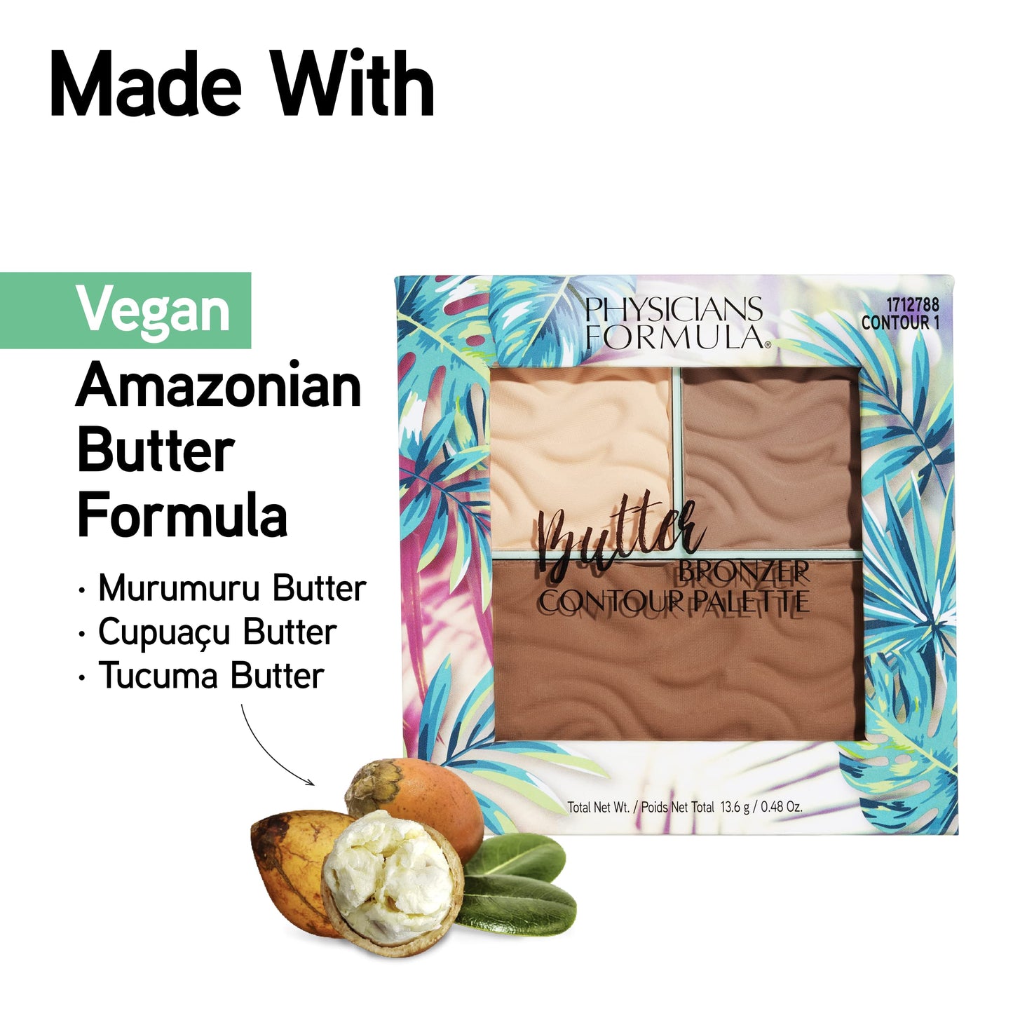 Swatches of the three buildable shades from the Physicians Formula Butter Contour compact.