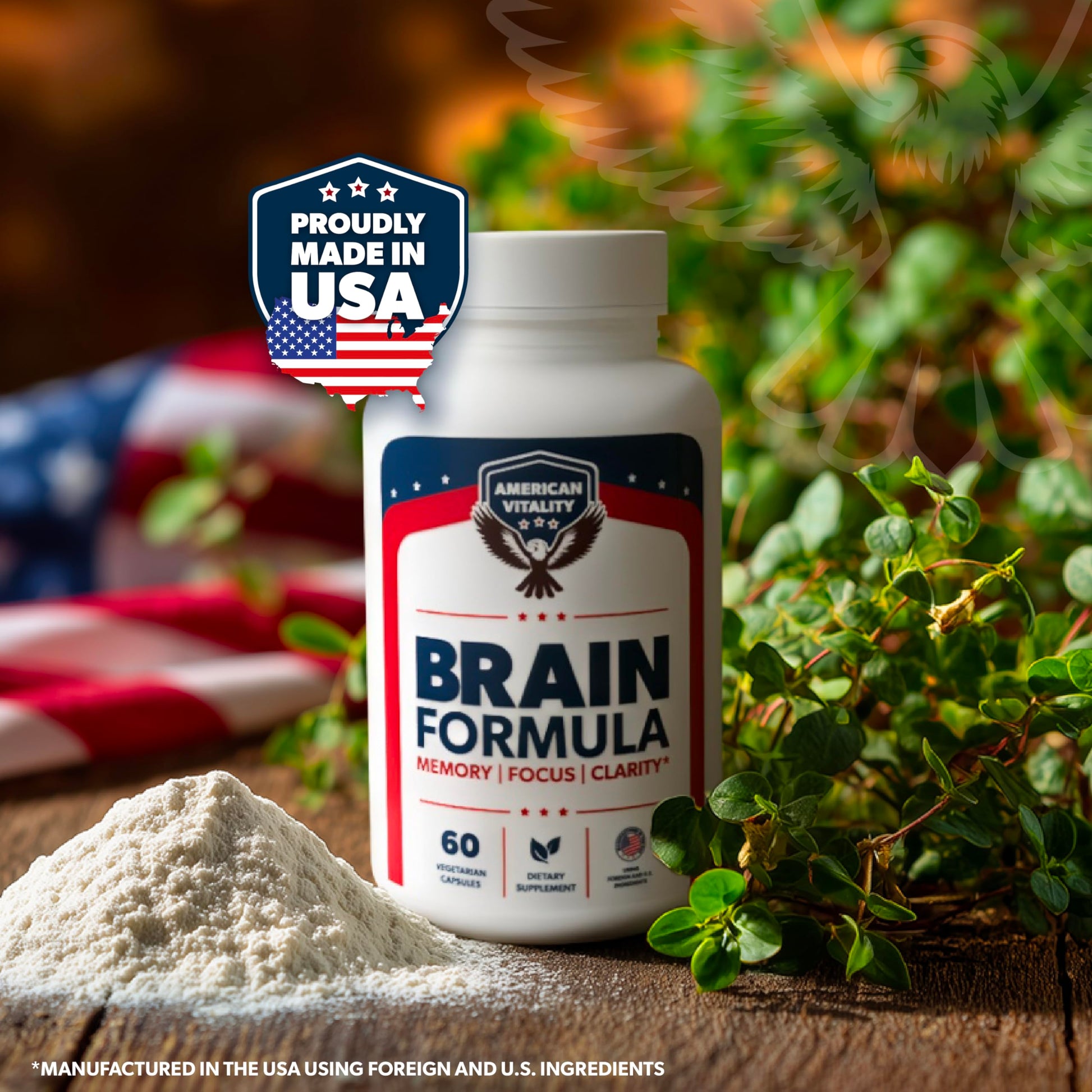 Authentic American Vitality brain health supplement for enhanced mental clarity and concentration