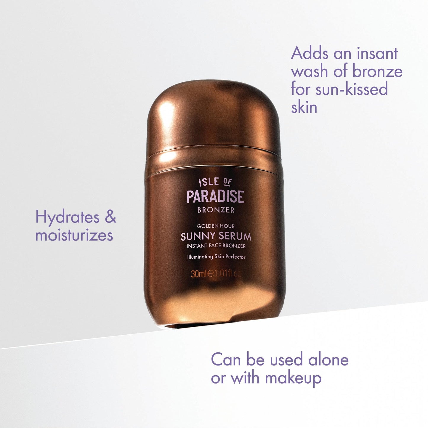 Streak free sun kissed glow result on skin using illuminating bronze drops