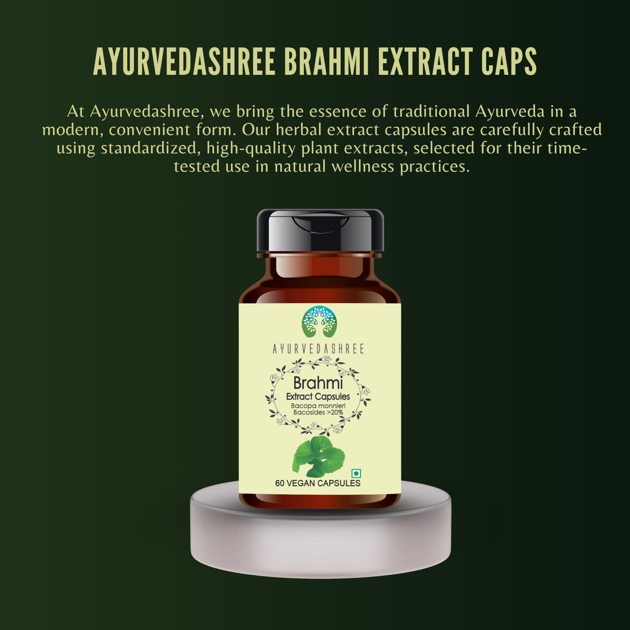 AYURVEDASHREE Bacopa Monnieri capsules supplement facts and ingredient list