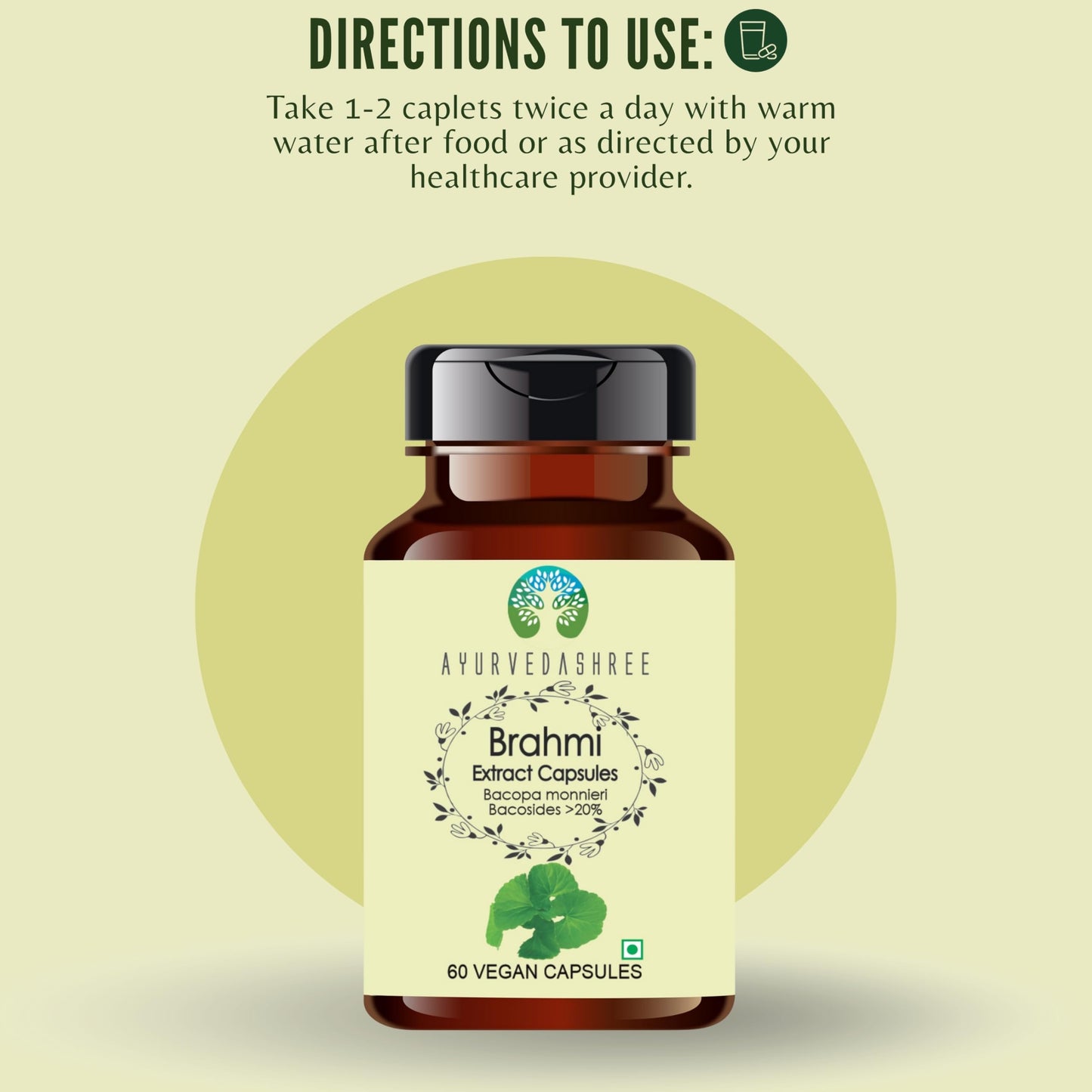 Gluten free and 100 percent vegan certified Ayurvedic capsules close up view