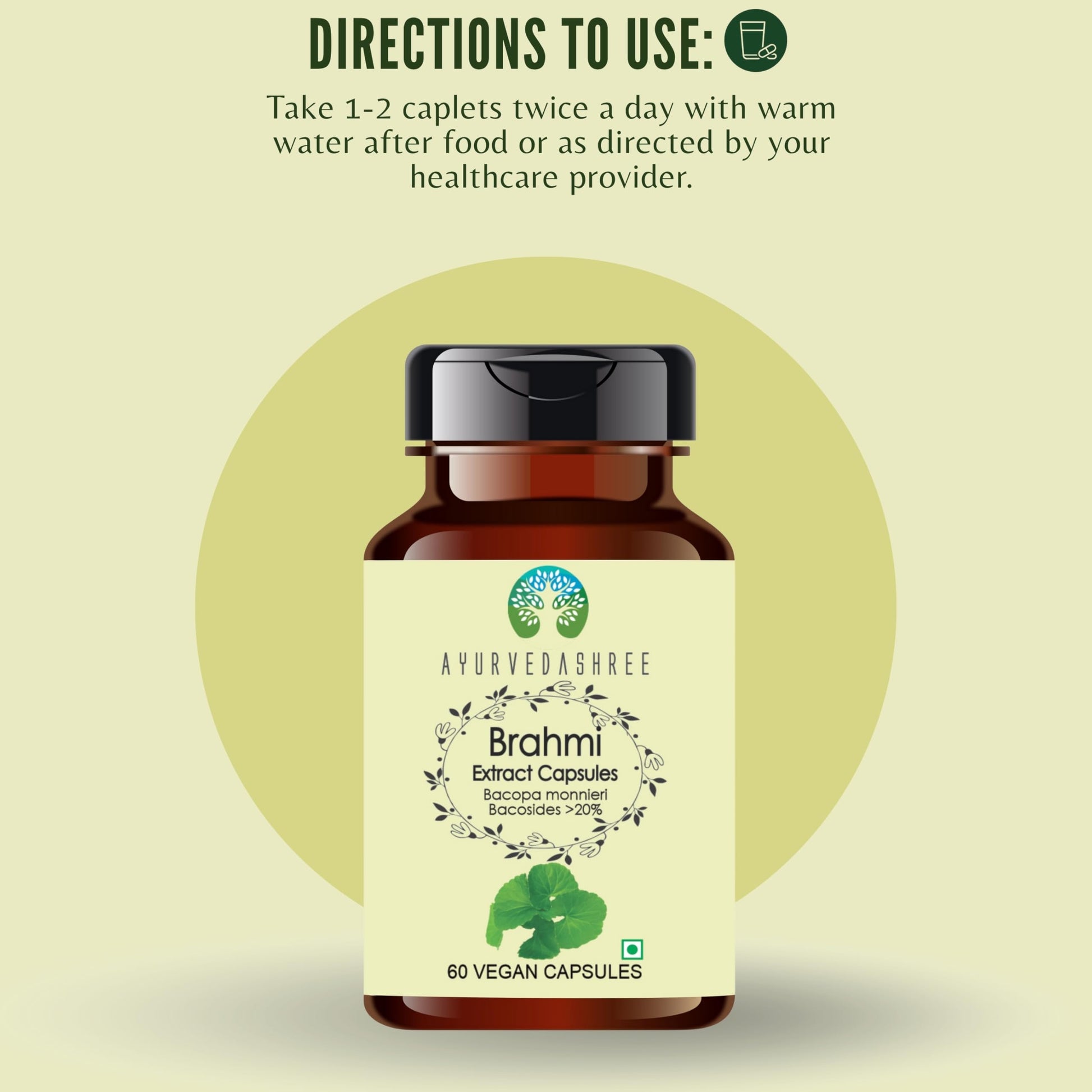 Gluten free and 100 percent vegan certified Ayurvedic capsules close up view