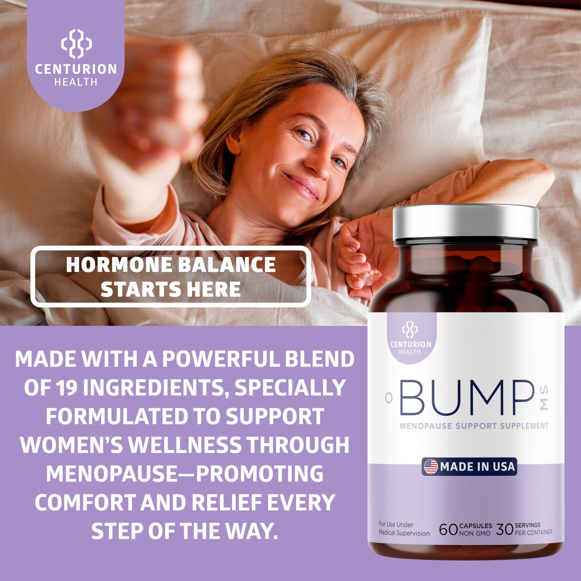 Centurion Health menopause support capsules for hot flashes relief