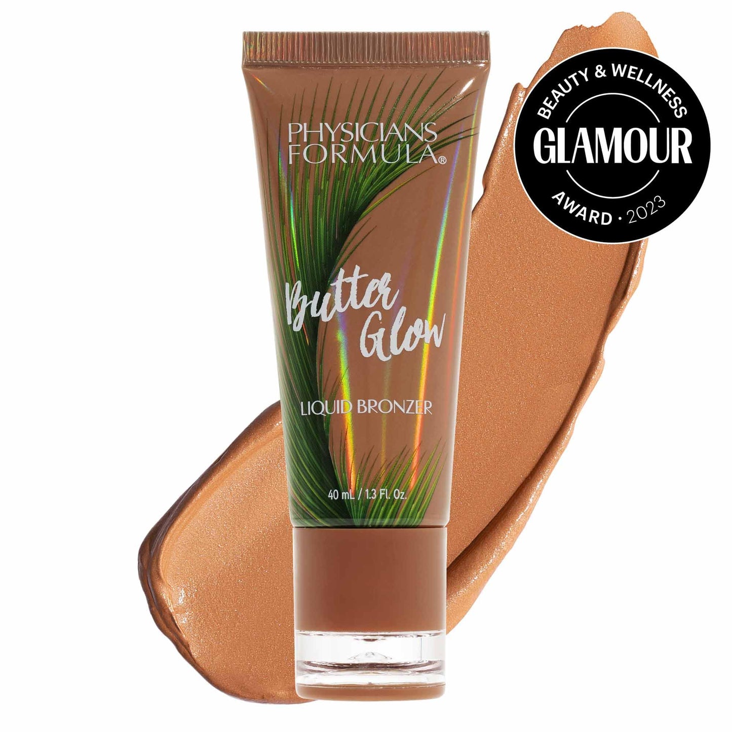Physicians Formula illuminating liquid bronzer bottle with packaging displaying the Amazonian butter infusion