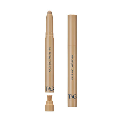 Too Cool For School cream contour stick in Number 2 Nude Brown showing the slim rounded pen applicator tip.