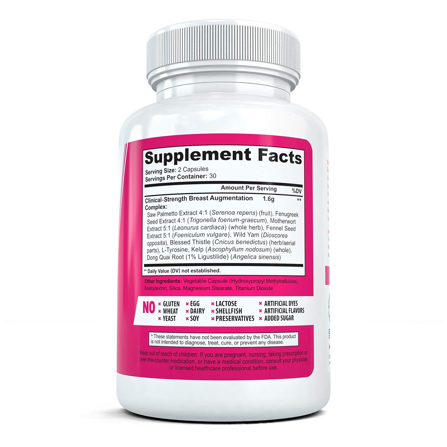 BustMaxx vegan friendly breast contouring supplement showing capsule size and clean product design.