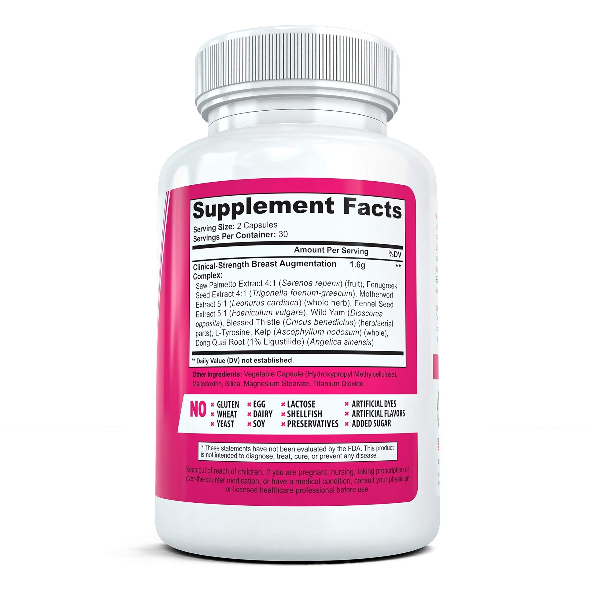 BustMaxx vegan friendly breast contouring supplement showing capsule size and clean product design.