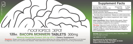 Authentic USA imported Nootropics Depot Brahmi extract supplement for memory and verbal learning