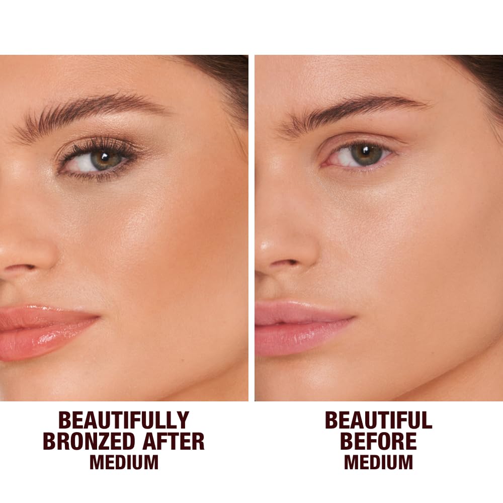 Luxury Charlotte Tilbury cream bronzer Medium shade close up details