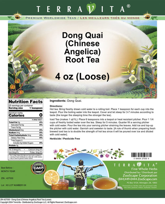 Terravita Chinese Angelica loose leaf tea blend showing cut and sifted root texture