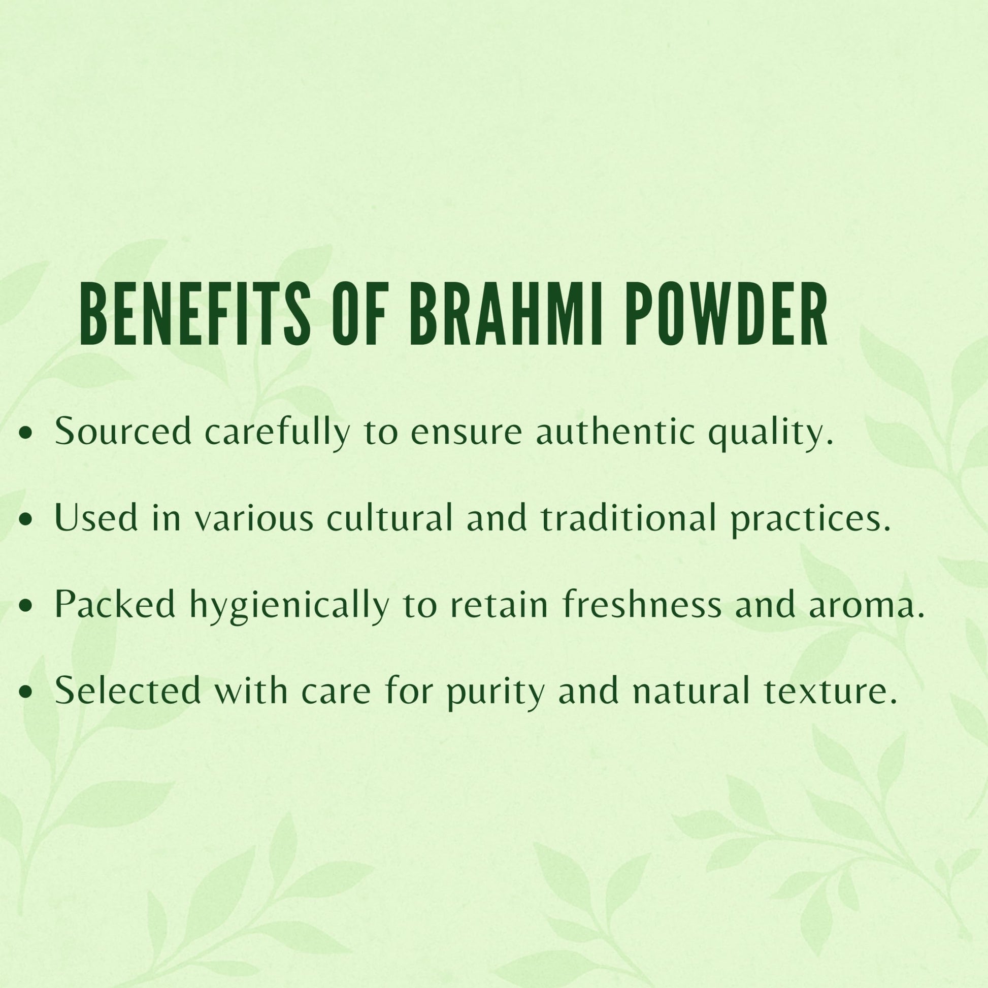 Authentic Ayurvedashree Brahmi powder container back view with instructions