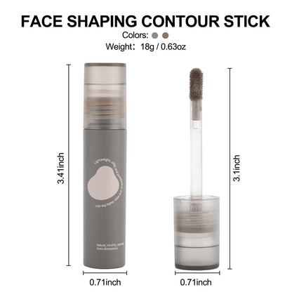 Before and after makeup transformation using Erinde Cold Grey cream contour for sharp nose sculpting.