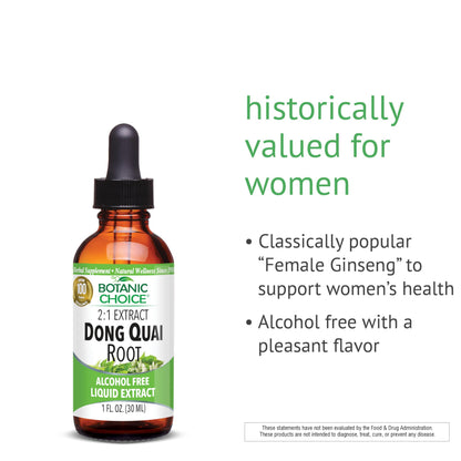 Back label of fast acting female ginseng drops detailing recommended dosage and serving size directions.